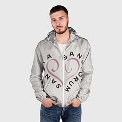 Ветровка с капюшоном мужская Sancta sanctorum, цвет: 3D-белый — фото 2