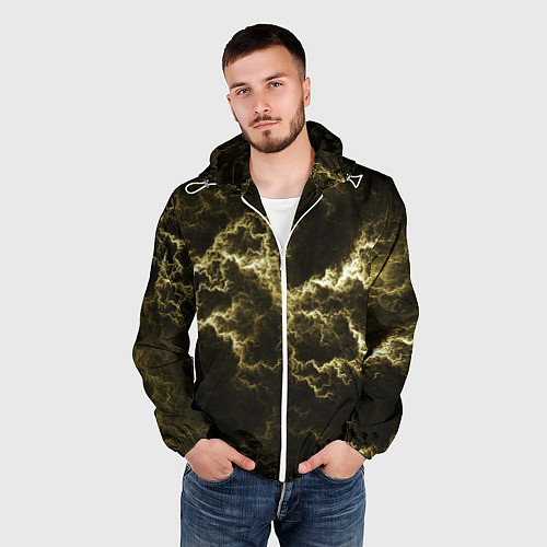Мужская ветровка Lightning yellow / 3D-Белый – фото 3