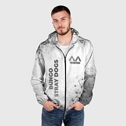 Ветровка с капюшоном мужская Bungo Stray Dogs - white gradient вертикально, цвет: 3D-черный — фото 2
