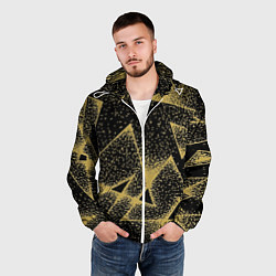 Ветровка с капюшоном мужская Triangle yellow with dots, цвет: 3D-белый — фото 2