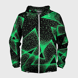 Ветровка с капюшоном мужская A light green triangle with dots, цвет: 3D-белый