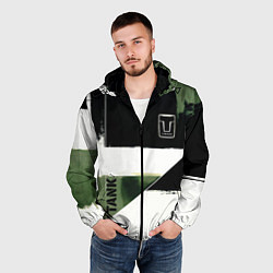 Ветровка с капюшоном мужская Tank логотип машины, цвет: 3D-черный — фото 2