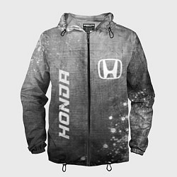Ветровка с капюшоном мужская Honda - grey gradient вертикально, цвет: 3D-черный