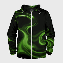 Ветровка с капюшоном мужская Green black, цвет: 3D-белый
