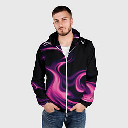 Ветровка с капюшоном мужская Color pink smoke, цвет: 3D-белый — фото 2