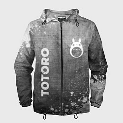 Ветровка с капюшоном мужская Totoro - grey gradient вертикально, цвет: 3D-черный