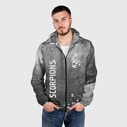 Ветровка с капюшоном мужская Scorpions - grey gradient вертикально, цвет: 3D-черный — фото 2