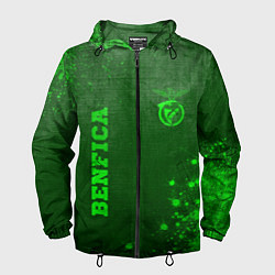 Ветровка с капюшоном мужская Benfica - green gradient вертикально, цвет: 3D-черный