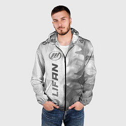 Ветровка с капюшоном мужская Lifan - white gradient по-вертикали, цвет: 3D-черный — фото 2