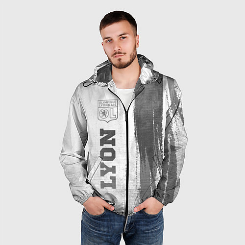 Мужская ветровка Lyon - white gradient по-вертикали / 3D-Черный – фото 3