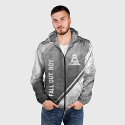 Ветровка с капюшоном мужская Fall Out Boy - grey gradient вертикально, цвет: 3D-черный — фото 2