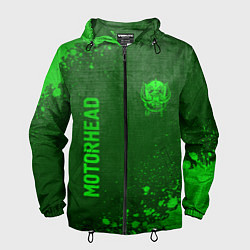 Ветровка с капюшоном мужская Motorhead - green gradient вертикально, цвет: 3D-черный