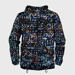 Мужская ветровка Тёмный чёрно-синий мелкий квадрат