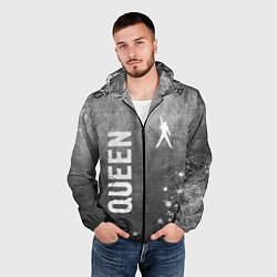 Ветровка с капюшоном мужская Queen - grey gradient вертикально, цвет: 3D-черный — фото 2