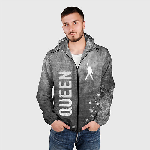 Мужская ветровка Queen - grey gradient вертикально / 3D-Черный – фото 3