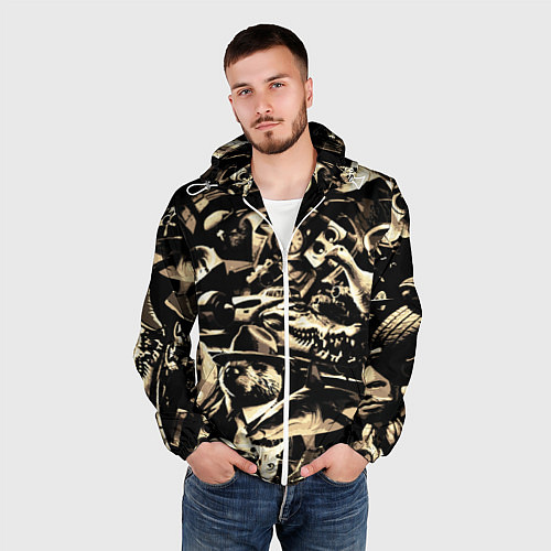 Мужская ветровка Итальянские мемы с животными / 3D-Белый – фото 3