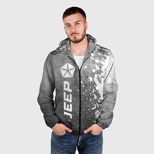 Мужская ветровка Jeep - grey gradient по-вертикали / 3D-Черный – фото 3