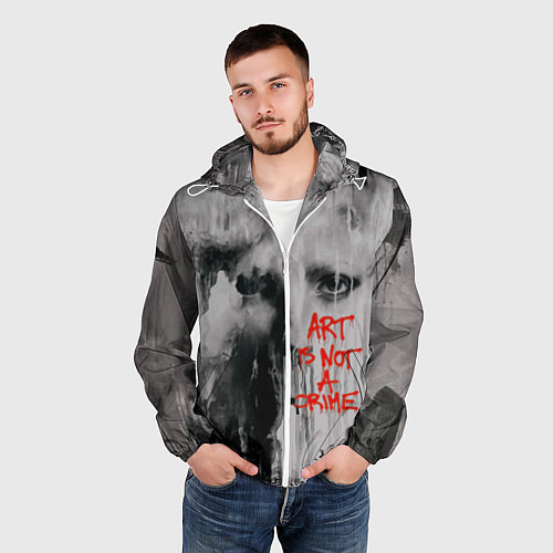Мужская ветровка Исскуство не преступление / 3D-Белый – фото 3
