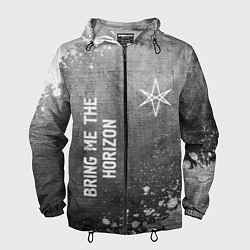 Ветровка с капюшоном мужская Bring Me the Horizon - grey gradient вертикально, цвет: 3D-черный