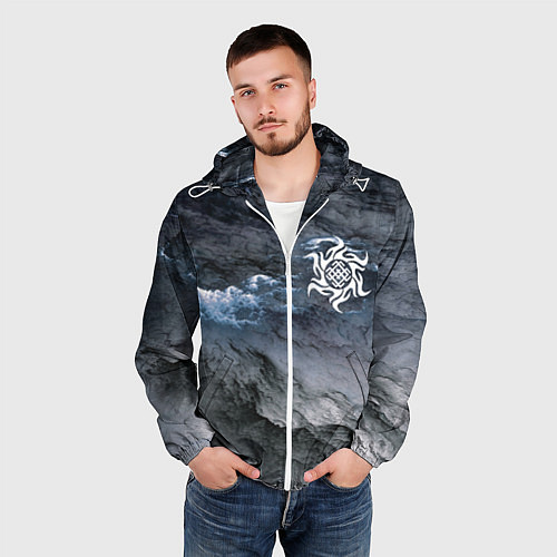 Мужская ветровка Символика Белобога - оберег / 3D-Белый – фото 3