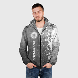 Ветровка с капюшоном мужская Yamaha - grey gradient по-вертикали, цвет: 3D-черный — фото 2