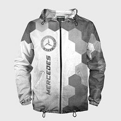 Ветровка с капюшоном мужская Mercedes - white gradient по-вертикали, цвет: 3D-черный