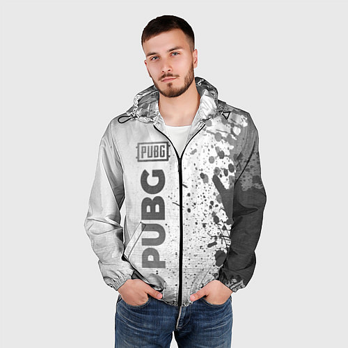 Мужская ветровка PUBG - white gradient по-вертикали / 3D-Черный – фото 3