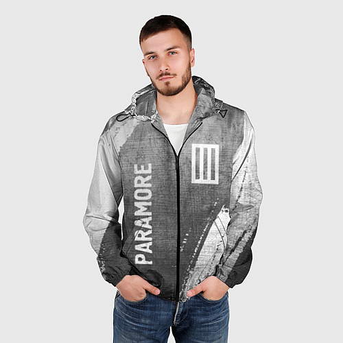 Мужская ветровка Paramore - grey gradient вертикально / 3D-Черный – фото 3