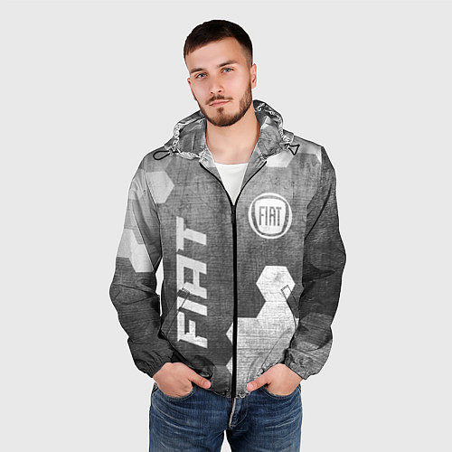 Мужская ветровка Fiat - grey gradient вертикально / 3D-Черный – фото 3