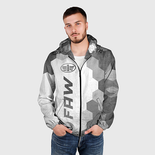 Мужская ветровка FAW - white gradient по-вертикали / 3D-Черный – фото 3