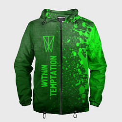 Ветровка с капюшоном мужская Within Temptation - green gradient по-вертикали, цвет: 3D-черный