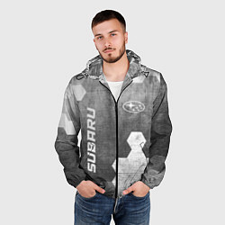 Ветровка с капюшоном мужская Subaru - grey gradient вертикально, цвет: 3D-черный — фото 2