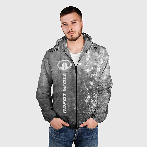 Мужская ветровка Great Wall - grey gradient по-вертикали / 3D-Черный – фото 3