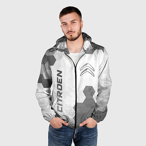 Мужская ветровка Citroen - white gradient вертикально / 3D-Черный – фото 3