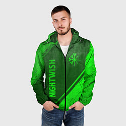 Ветровка с капюшоном мужская Nightwish - green gradient вертикально, цвет: 3D-черный — фото 2
