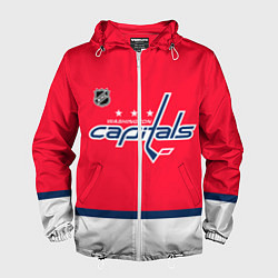 Ветровка с капюшоном мужская Вашингтон Кэпиталз хоккей, цвет: 3D-белый