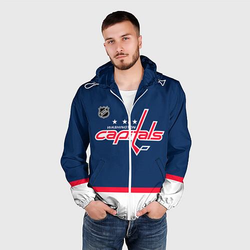 Мужская ветровка Washington Capitals hockey team / 3D-Белый – фото 3