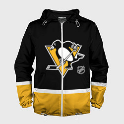 Ветровка с капюшоном мужская Питтсбург Пингвинз хоккей, цвет: 3D-белый