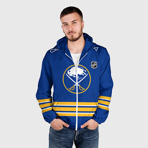 Мужская ветровка Баффало Сейбрз хоккей / 3D-Белый – фото 3