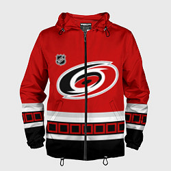 Ветровка с капюшоном мужская Каролина Харрикейнз хоккей, цвет: 3D-черный