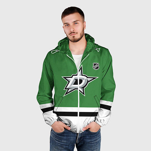 Мужская ветровка Даллас Старз хоккей / 3D-Белый – фото 3