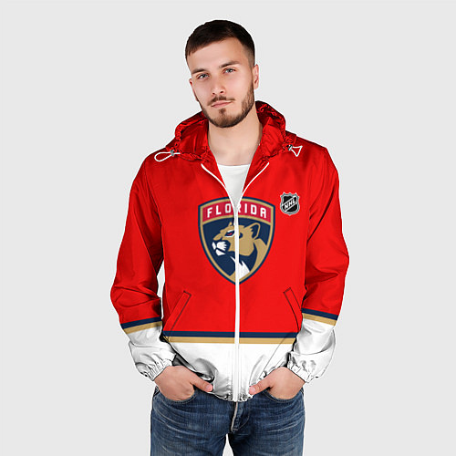 Мужская ветровка Флорида Пантерз хоккей / 3D-Белый – фото 3