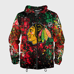 Ветровка с капюшоном мужская Chicago Blackhawks NHL black, цвет: 3D-черный