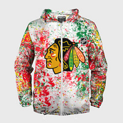 Ветровка с капюшоном мужская Chicago Blackhawks NHL white, цвет: 3D-белый
