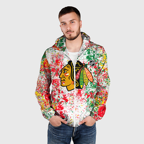 Мужская ветровка Chicago Blackhawks NHL white / 3D-Белый – фото 3