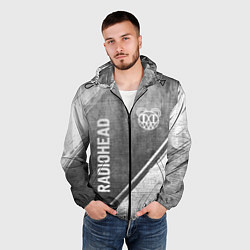 Ветровка с капюшоном мужская Radiohead - grey gradient вертикально, цвет: 3D-черный — фото 2