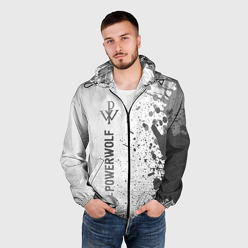 Мужская ветровка Powerwolf - white gradient по-вертикали / 3D-Черный – фото 3