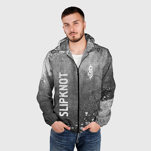 Мужская ветровка Slipknot - grey gradient вертикально / 3D-Черный – фото 3