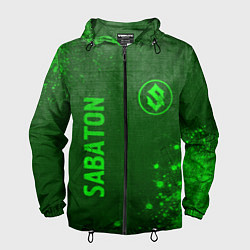 Ветровка с капюшоном мужская Sabaton - green gradient вертикально, цвет: 3D-черный