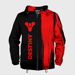 Ветровка с капюшоном мужская Destiny - red gradient по-вертикали, цвет: 3D-черный